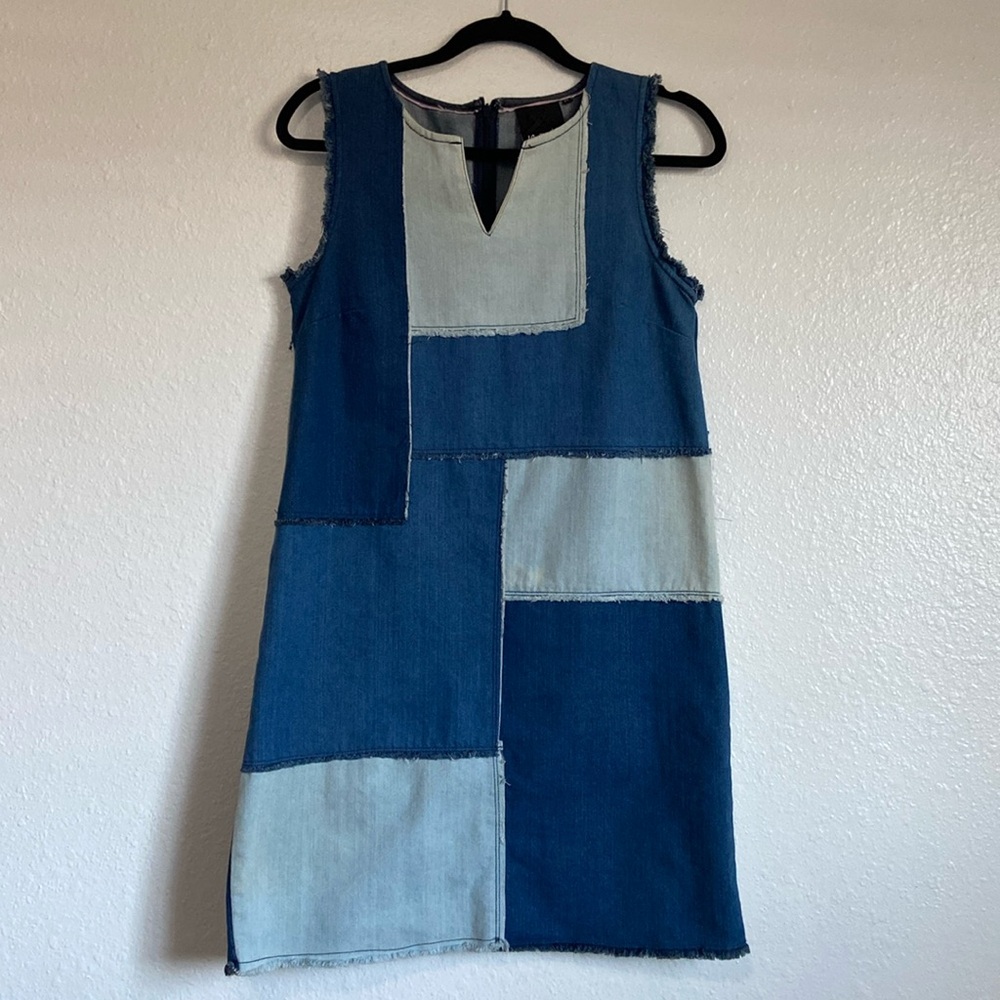 Nanette lepore patchwork denim dress